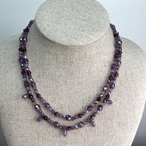 Tsunami Brand Double Strand Amethyst Beaded Necklace